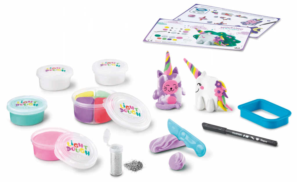 Kit Pâte à Modeler Modeling Friends Magical - Licorne Et Chat Licorne - Pâte Durcissante, Effet Marbré - Dès 5 Ans